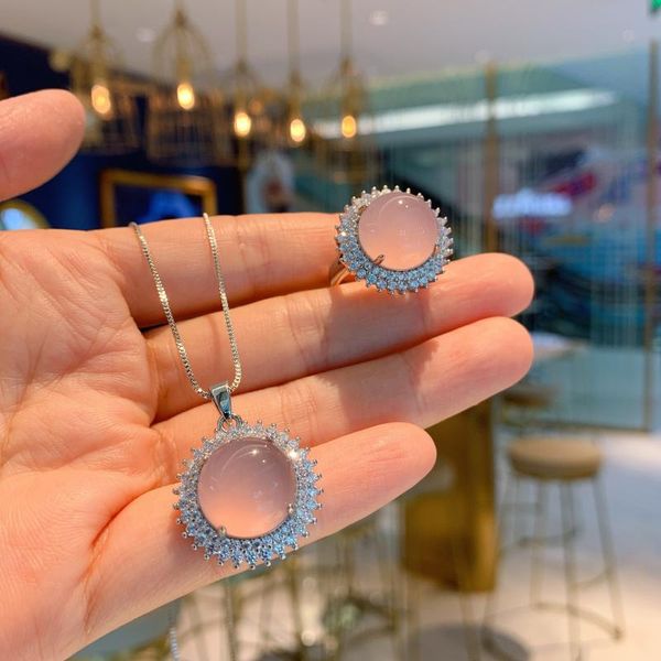 earrings & necklace megin d white gold luxury zircon round stone chalcedony vintage boho retro rings pendant collar jewelry set for women, Silver
earrings & necklace megin d white gold luxury zircon round stone chalcedony vintage boho retro rings pendant collar jewelry set for women, Silver