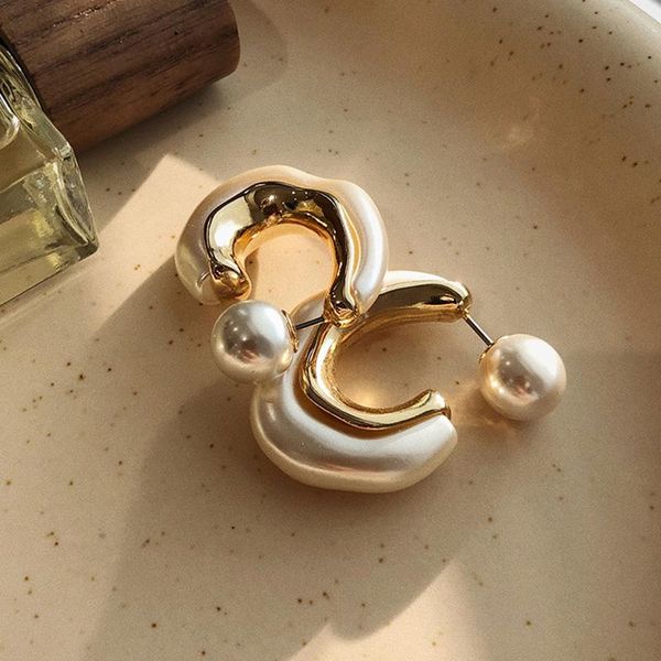 hoop & huggie kpop korea japan double side irregular pearl resin earrings c circle hoops big statement hanging stud for women, Golden;silver
hoop & huggie kpop korea japan double side irregular pearl resin earrings c circle hoops big statement hanging stud for women, Golden;silver