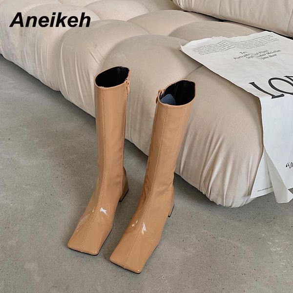 boots aneikeh fashion pu&denim concise knee-high winter square heel shoes for women 2021 sewing zipper thick bottom non-slip, Black
boots aneikeh fashion pu&denim concise knee-high winter square heel shoes for women 2021 sewing zipper thick bottom non-slip, Black