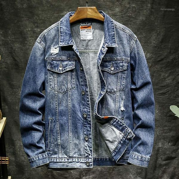 men's jackets high-end blue ripped denim jacket male korean style trend wild personality handsome youth tide brand long-sleeved, Black;brown
men's jackets high-end blue ripped denim jacket male korean style trend wild personality handsome youth tide brand long-sleeved, Black;brown