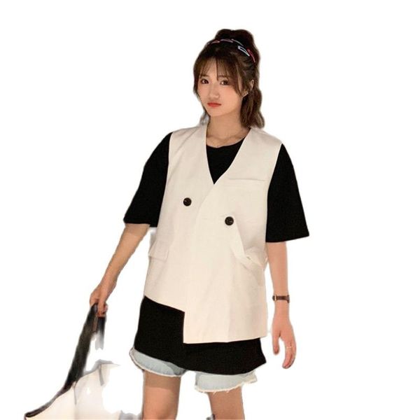 women's vests double breasted jacket office wear suit women neck sleeveless vest waistcoat chic simply shirt outwear pockets, Black;white
women's vests double breasted jacket office wear suit women neck sleeveless vest waistcoat chic simply shirt outwear pockets, Black;white