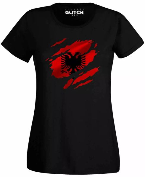 torn albania flag women's t-shirt albanian tirana country national football, White;black
torn albania flag women's t-shirt albanian tirana country national football, White;black
