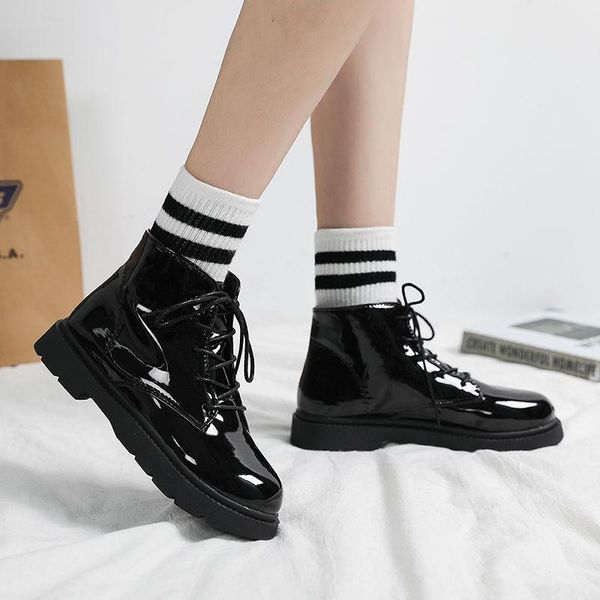boots 2021 spring fashion thick base bright skin british wind students version of the wild comfortable women's short, Black
boots 2021 spring fashion thick base bright skin british wind students version of the wild comfortable women's short, Black