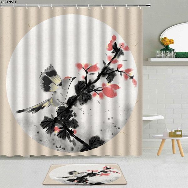 shower curtains 2pcs 3d chinese style ink painting curtain flower birds plum blossom stone bamboo bathroom non-slip bath mat set
shower curtains 2pcs 3d chinese style ink painting curtain flower birds plum blossom stone bamboo bathroom non-slip bath mat set