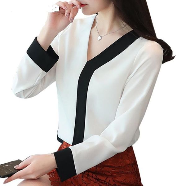 women 2021 summer spring fashion v-neck long sleeve chiffon blouse shirt solid large size ladies office workwear women's blouses & shi, White
women 2021 summer spring fashion v-neck long sleeve chiffon blouse shirt solid large size ladies office workwear women's blouses & shi, White