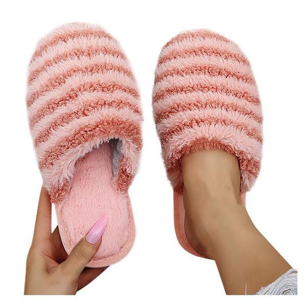 slippers women's home winter warm fashion color matching round toe flats flock plush slip on shoes for bedroom #40, Black
slippers women's home winter warm fashion color matching round toe flats flock plush slip on shoes for bedroom #40, Black