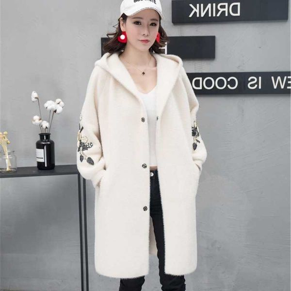 women's knits & tees imitation water velvet coat women knit cardigan autumn winter long sleeve hooded warm mid-length windbr 8vby, White
women's knits & tees imitation water velvet coat women knit cardigan autumn winter long sleeve hooded warm mid-length windbr 8vby, White