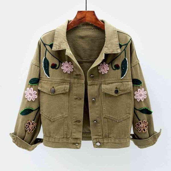 jacket handwork embroidery beading denim women big pocket slim short jeans jacket coat female korean fashion 3 color outerwear, Black;brown
jacket handwork embroidery beading denim women big pocket slim short jeans jacket coat female korean fashion 3 color outerwear, Black;brown