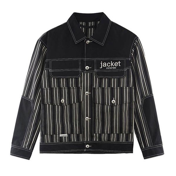 mcikkny men retro hip hop denim jackets striped patchwork outwear coats for male size m-3xl streetwear men's, Black;brown
mcikkny men retro hip hop denim jackets striped patchwork outwear coats for male size m-3xl streetwear men's, Black;brown