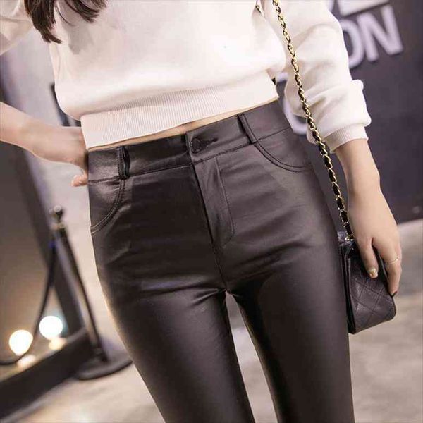 fv3061 autumn winter women fashion casual long pants womens clothing leather pants, Black;white
fv3061 autumn winter women fashion casual long pants womens clothing leather pants, Black;white
