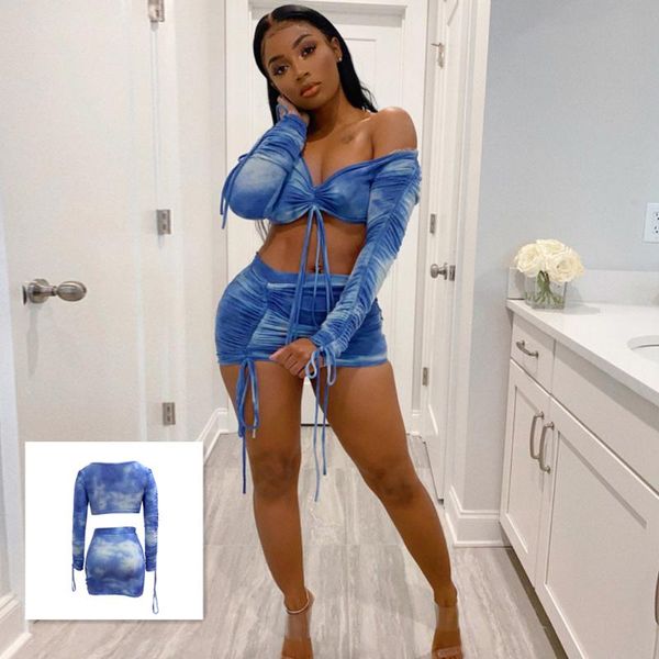 arrival tie dye print drawstring long sleeve co-ord sets ruched women 2 piece outfits club bodycon and skirt set two dress, White
arrival tie dye print drawstring long sleeve co-ord sets ruched women 2 piece outfits club bodycon and skirt set two dress, White