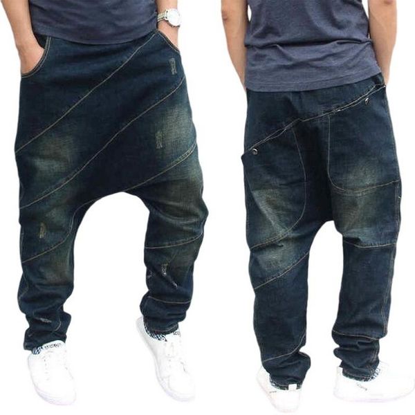 men's jeans denim harem pants cross small feet loose oversized hip-hop flying squirrel, Blue
men's jeans denim harem pants cross small feet loose oversized hip-hop flying squirrel, Blue