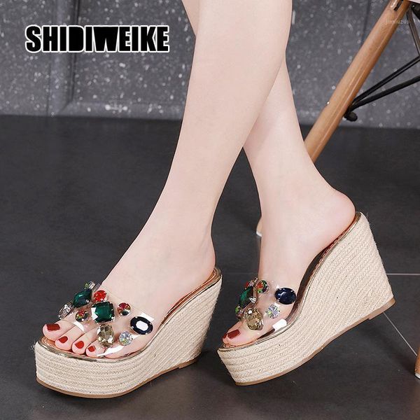 slippers fashion color crystal women summer sandals high heels platform open toe wedge gold va9821, Black
slippers fashion color crystal women summer sandals high heels platform open toe wedge gold va9821, Black