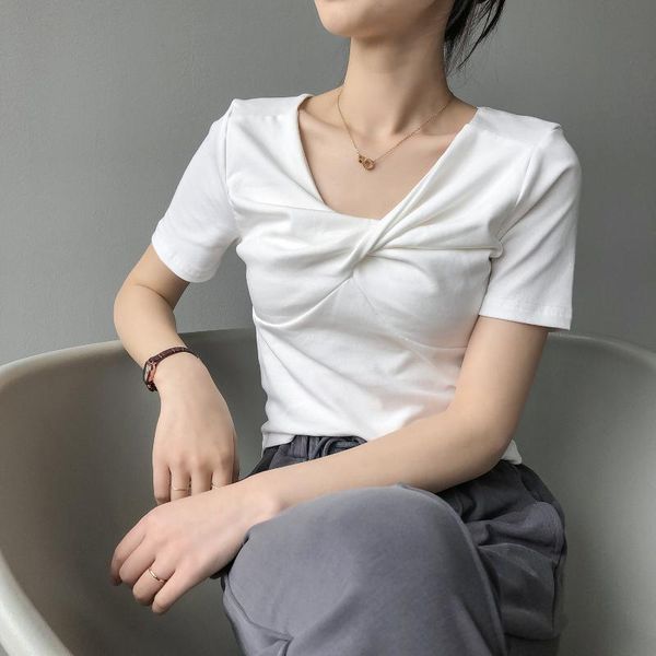women's t-shirt alien kitty 2021 summer v-neck sweet girls all-match casual stylish short brief bow basic solid loose vintage clothe, White
women's t-shirt alien kitty 2021 summer v-neck sweet girls all-match casual stylish short brief bow basic solid loose vintage clothe, White