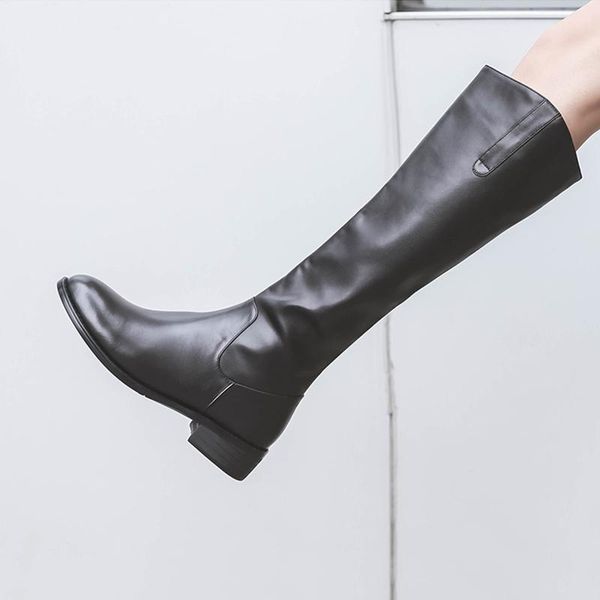 boots women knee high cow leather motorcycle round toe zip footwear low heels female riding boot woman atuumn 2021, Black
boots women knee high cow leather motorcycle round toe zip footwear low heels female riding boot woman atuumn 2021, Black