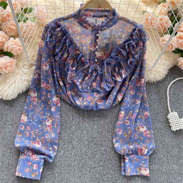 blouses floral chiffon blouse women long-sleeved shirt pleated ruffled slim temperament stand collar retro flower print blusa lady top, White
blouses floral chiffon blouse women long-sleeved shirt pleated ruffled slim temperament stand collar retro flower print blusa lady top, White