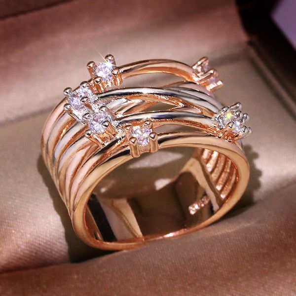 cluster rings micro inlaid zircon ring multi-layer irregular rose gold creative luxury classic women's fashion wild jewelry, Golden;silver
cluster rings micro inlaid zircon ring multi-layer irregular rose gold creative luxury classic women's fashion wild jewelry, Golden;silver
