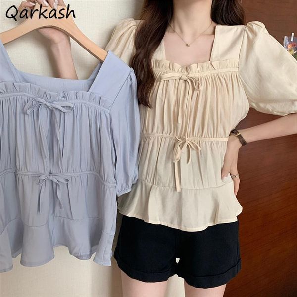 women's blouses & shirts women slim design bandage harajuku casual square collar summer korean style tunic fashion college all-match la, White
women's blouses & shirts women slim design bandage harajuku casual square collar summer korean style tunic fashion college all-match la, White