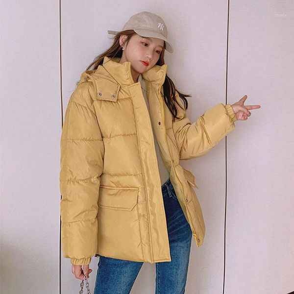 women's down & parkas 2021 winter korean hooded loose jacket women parka warm outerwear short thick cotton coat female dh60, Black
women's down & parkas 2021 winter korean hooded loose jacket women parka warm outerwear short thick cotton coat female dh60, Black