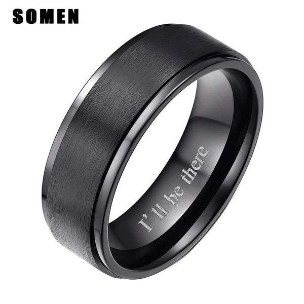 wedding rings 8mm men women black silver color brushed titanium ring engagement band engraved "i'll be there" promise jewelry, Slivery;golden
wedding rings 8mm men women black silver color brushed titanium ring engagement band engraved "i'll be there" promise jewelry, Slivery;golden