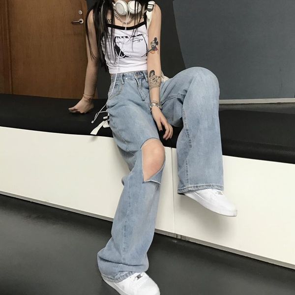 women's jeans distressed high waisted baggy for women fashion trends boyfriend clothing teenage ripped hole denim pants punk streetwear, Blue
women's jeans distressed high waisted baggy for women fashion trends boyfriend clothing teenage ripped hole denim pants punk streetwear, Blue