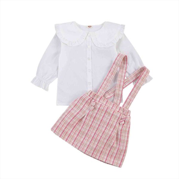infant kids 2 7years baby girls 2pcs spring autumn outfits clothes set ruffled long sleeve shirt plaid overall skirts fashion, White
infant kids 2 7years baby girls 2pcs spring autumn outfits clothes set ruffled long sleeve shirt plaid overall skirts fashion, White