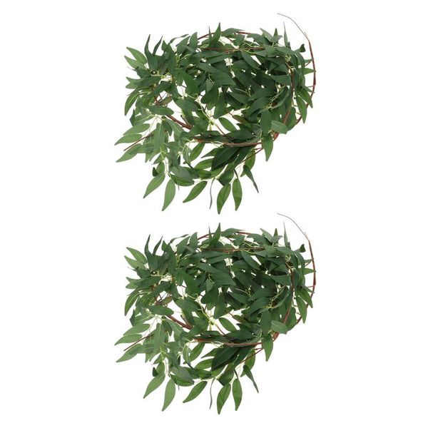 decorative flowers & wreaths 2pcs hanging rattan willow leaf decors diy artificial vine garden (green)
decorative flowers & wreaths 2pcs hanging rattan willow leaf decors diy artificial vine garden (green)