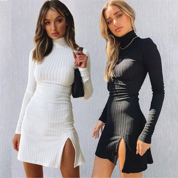 casual long sleeved ribbed women dress knitted bodycon slim mini fashion solid color high collar waist split skinny, Black;gray
casual long sleeved ribbed women dress knitted bodycon slim mini fashion solid color high collar waist split skinny, Black;gray