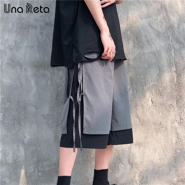 una reta men short summer streetwear elastic waist knee length pockets sweatpants hip hop fake two-piece design loose shorts men's, White;black
una reta men short summer streetwear elastic waist knee length pockets sweatpants hip hop fake two-piece design loose shorts men's, White;black