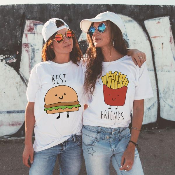 women's t-shirt funny design friend matching bff t shirt women fast food tee for femme cotton tees hamburger and fries, White
women's t-shirt funny design friend matching bff t shirt women fast food tee for femme cotton tees hamburger and fries, White