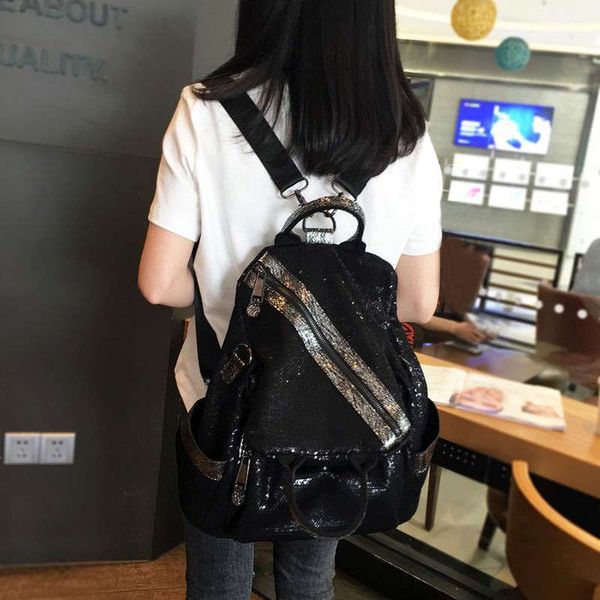 multifunctional double shoulder schoolbag single diagonal backpack personalized fashion sequin women's bag trend
multifunctional double shoulder schoolbag single diagonal backpack personalized fashion sequin women's bag trend