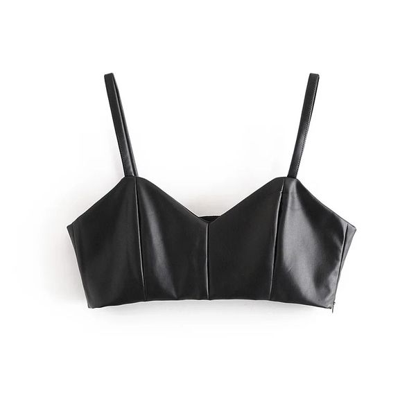 merodi lady faux leather za black short fashion women elastic bust tank elegant girls pu short vest chic 210319
merodi lady faux leather za black short fashion women elastic bust tank elegant girls pu short vest chic 210319