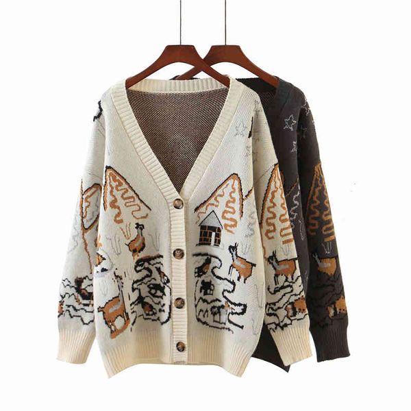 streetwear women geometric abstract print sweater fashion ladies v-neck knitted cardigan causal female loose button 210427, White
streetwear women geometric abstract print sweater fashion ladies v-neck knitted cardigan causal female loose button 210427, White