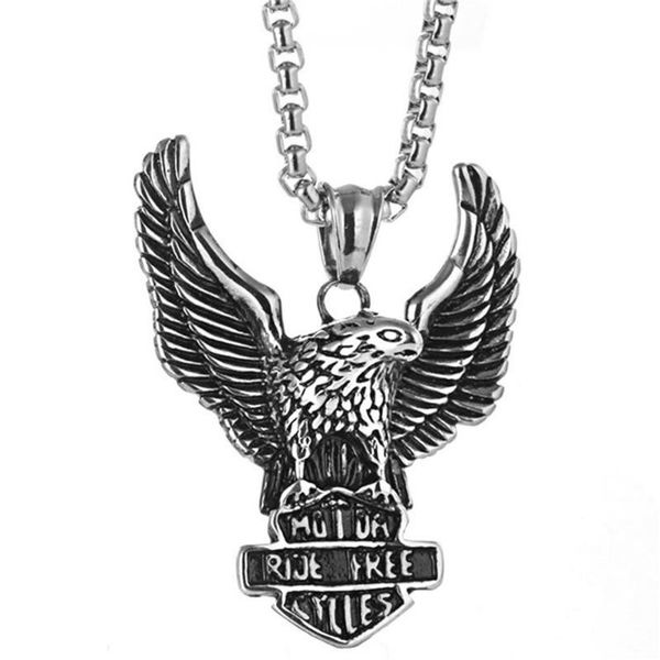 pendant necklaces 316l stainless steel hip hop punk eagle necklace retro titanium american men's no fade, Silver
pendant necklaces 316l stainless steel hip hop punk eagle necklace retro titanium american men's no fade, Silver