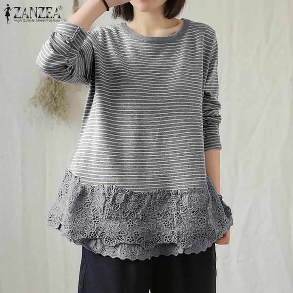 women's blouses & shirts plus size lace crochet blouse zanzea 2021 spring stylish causal striped blusas female long sleeve patchwork tu, White
women's blouses & shirts plus size lace crochet blouse zanzea 2021 spring stylish causal striped blusas female long sleeve patchwork tu, White
