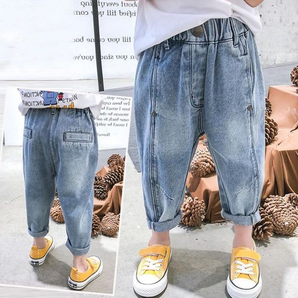 fashion radish pants for boys jeans girls harem pant kids casual denim pants childrens clothing elastic waist blue washed jeans, White
fashion radish pants for boys jeans girls harem pant kids casual denim pants childrens clothing elastic waist blue washed jeans, White