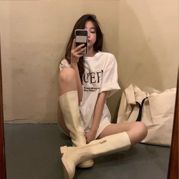 women's t-shirt 2021 spring and summer short-sleeved female korean version loose mid-length bottoming shirt student letter, White
women's t-shirt 2021 spring and summer short-sleeved female korean version loose mid-length bottoming shirt student letter, White