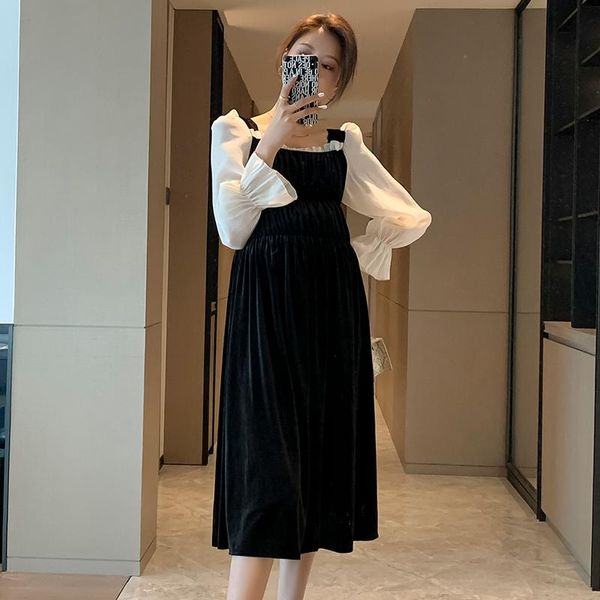 708# 2021 spring korean fashion maternity long party dress elegant chici sweet a line slim clothes for pregnant women pregnancy dresses, White
708# 2021 spring korean fashion maternity long party dress elegant chici sweet a line slim clothes for pregnant women pregnancy dresses, White