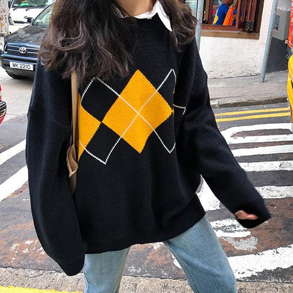 women's sweaters women knitted sweater fashion pullovers ladies winter loose korean college style jumpe, White;black
women's sweaters women knitted sweater fashion pullovers ladies winter loose korean college style jumpe, White;black