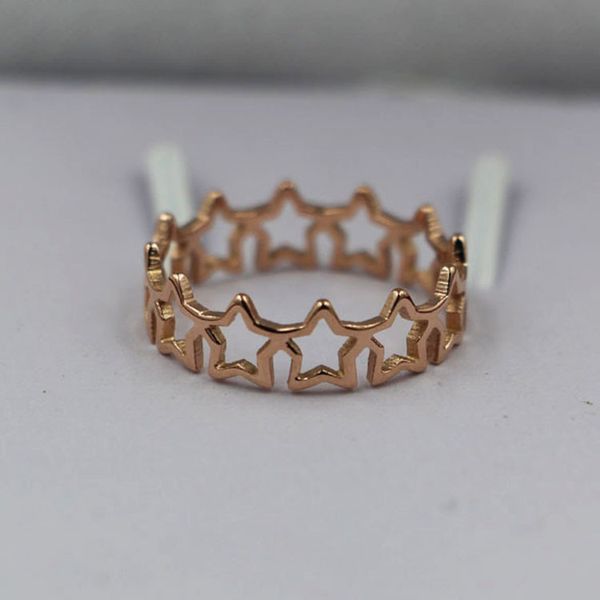 j4-103 korean titanium stainless steel 18k rose fashion gold pentagram hollow ring, Silver
j4-103 korean titanium stainless steel 18k rose fashion gold pentagram hollow ring, Silver
