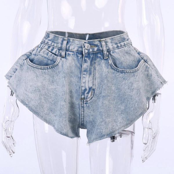 women's shorts fashion short jeans umbrella skirt women 2021 summer high waist ruffle pocket denim pant with pockets, White;black
women's shorts fashion short jeans umbrella skirt women 2021 summer high waist ruffle pocket denim pant with pockets, White;black