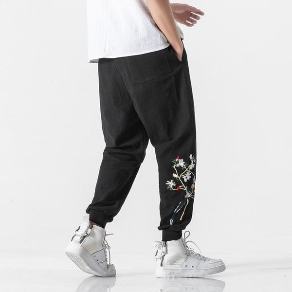 men's embroidered harem pants beam foot trouser loose casual hip hop japanese male fashion harajuku streetwear je618, Black
men's embroidered harem pants beam foot trouser loose casual hip hop japanese male fashion harajuku streetwear je618, Black