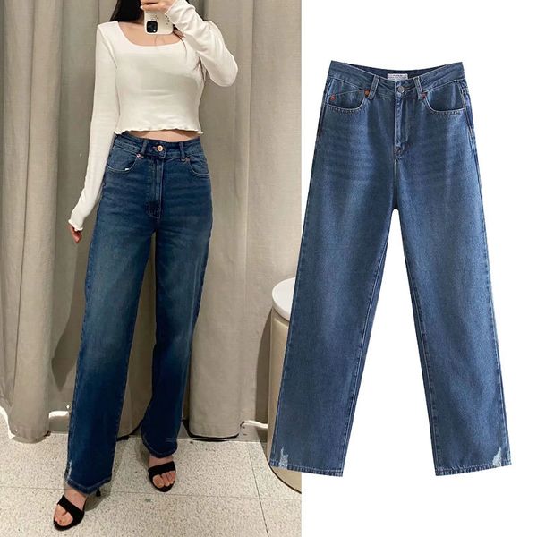 women's jeans women's summer jeans, casual korean cotton big twisted cotton, long leg pants, straight, high waist, loose hip, was, Blue
women's jeans women's summer jeans, casual korean cotton big twisted cotton, long leg pants, straight, high waist, loose hip, was, Blue