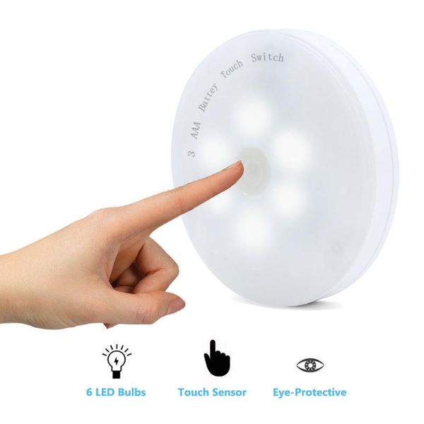 night lights 6 led bedside table lamps touch lamp light battery powered cool white cabinet for bedrooms living room
night lights 6 led bedside table lamps touch lamp light battery powered cool white cabinet for bedrooms living room