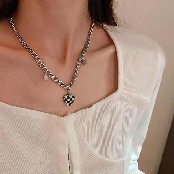 chains fashion crystal checkered love necklace checkerboard peach heart clavicle chain sweet cool simple frosty wind pendant jewelry, Silver
chains fashion crystal checkered love necklace checkerboard peach heart clavicle chain sweet cool simple frosty wind pendant jewelry, Silver