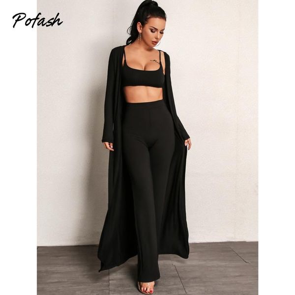 pofash black solid casual 3 pieces outfits women long sleeves crop and pants wrap coat streetwear female autumn suits 2021 women's two, White
pofash black solid casual 3 pieces outfits women long sleeves crop and pants wrap coat streetwear female autumn suits 2021 women's two, White