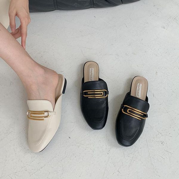 slippers leather mules women shoes closed toe slides ladies metal decoration low heels slip on casual loafers fashion sandalias, Black
slippers leather mules women shoes closed toe slides ladies metal decoration low heels slip on casual loafers fashion sandalias, Black