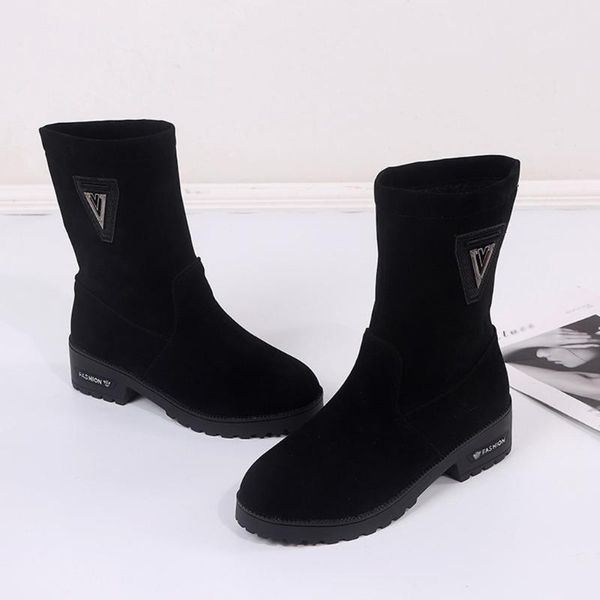 boots women's short booties ladies fashion winter warm square heels mid-calf platforms thick round toe shoes  bota mujer, Black
boots women's short booties ladies fashion winter warm square heels mid-calf platforms thick round toe shoes  bota mujer, Black