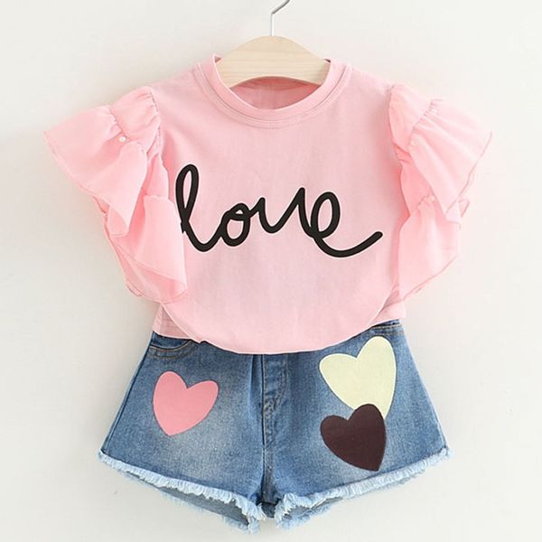 summer girls clothes sets fashion style leather print t-shirt + denim shorts 2pcs for children 210515, White
summer girls clothes sets fashion style leather print t-shirt + denim shorts 2pcs for children 210515, White