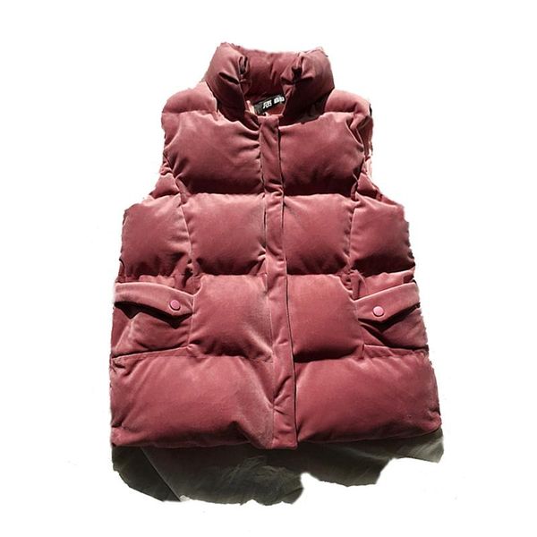 women's vests black winter vest women waistcoat 2021 female sleeveless jacket stand collar warm velvet outwear feminino, Black;white 
women's vests black winter vest women waistcoat 2021 female sleeveless jacket stand collar warm velvet outwear feminino, Black;white